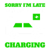 Beklager at jeg er sen. Bilen min ladet. E-bil