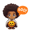Cute Kids Halloween Vampire with Pumpkin