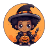 Cute Witch Child Halloween Design