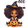 Halloween Witch with Pumpkins