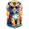 Little tiger with sunglasses