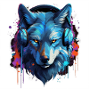 Wolf mit Kopfhörer