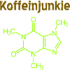 Koffeinjunkie mit Strukturformel