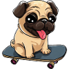 Skateboarding Pug: Cute Rolling Fun
