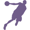 Basketball player silhouette, dynamic sports design
