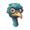 Emu Cartoon Kawaii Aquarelle Illustration