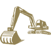 Excavator Silhouette, Precise Design for Construction Equipment