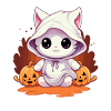 Kitten Ghost Halloween Kawaii Gift