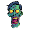 Skinny zombie head