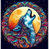Wolf howls at the moon
