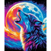 Wolf howls at the moon