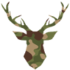 Deer head silhouette antlers