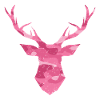 Hirschkopf Geweih Camouflage pink