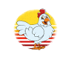 Drôle de poulet disant poulet
