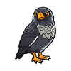 Nighthawk Cartoon Kawaii Aquarelle Illustration