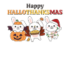 Happy Hallothanksmas Bunny Christmas Bunny