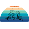 Retro regnbuebjerg