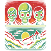 Invasion of Skull Faces Aliens