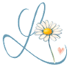 Letter L Daisy Heart