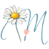 Buchstabe M Gänseblümchen Herz