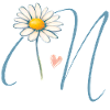 Lettre N Daisy Heart
