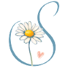 Letter S Daisy Heart