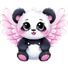 Panda-Engel-Mädchen mit Flügeln
