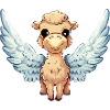 Llama angel with wings