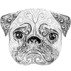 Swirly Dog Portrait (grey)