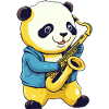 Panda avec saxophone