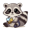 Cute raccoon worker bee