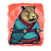 Capybara Samurai Wasserschwein