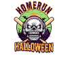 Baseball Halloween Homerun Baseball Skull