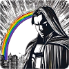 Man and rainbow