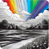 Rainbow in nature and wilderness