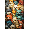 Chien de dessin animé mignon coloré groupe 2