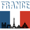 France Flag Paris Skyline