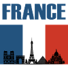 France Flag Paris Skyline