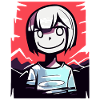 Cute anime girl smiles