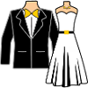 Wedding attire bride groom