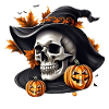 Skull with pumpkins