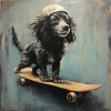 Dog on Scateboard