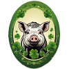 Lucky pig with shamrocks