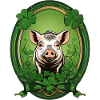 Lucky pig with shamrocks