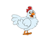 Drôle de poulet disant poulet