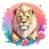 Lion Lady Flower Cat