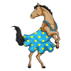 Robe cheval à pois