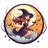 Cartoon Halloween Hexe