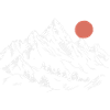 Snowy Peaks Under Red Sun