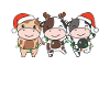 Cow Christmas Winter Animals Cow